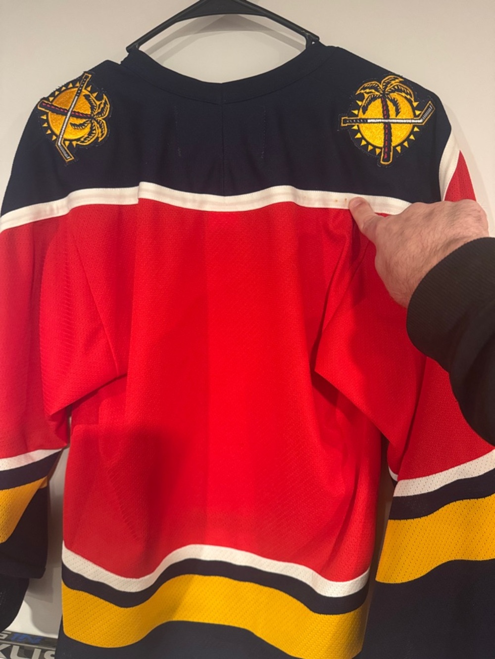 CCM Red, Yellow & Navy Florida Panthers Hockey Jersey - Picture 2 of 2